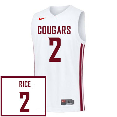 Men #2 Myles Rice Washington State Cougars College Basketball Jerseys Sale-White